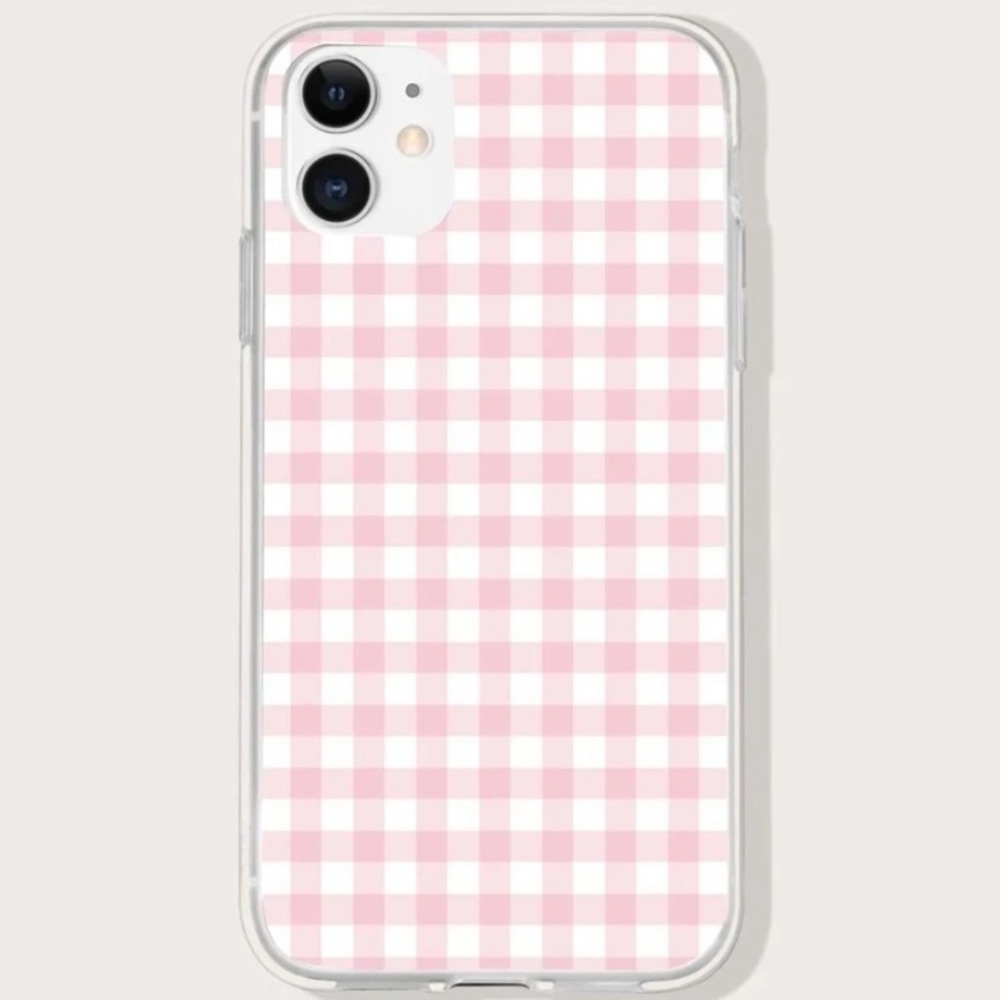 iPhone 11 Pro phone case, pink plaid